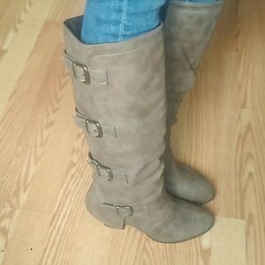 Brown Buckle Boots